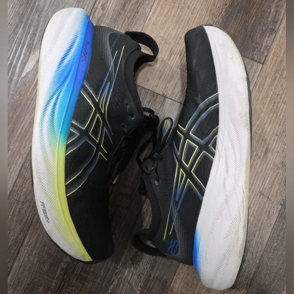 Asics Men's Black and Yellow Athletic Shoes - Picture 3 of 6